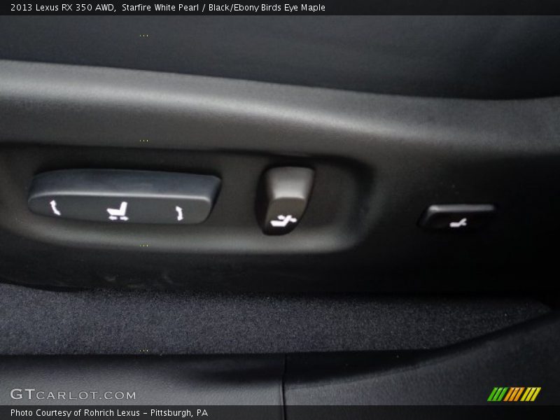 Starfire White Pearl / Black/Ebony Birds Eye Maple 2013 Lexus RX 350 AWD