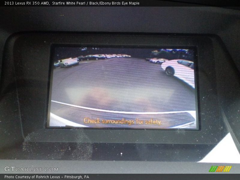 Starfire White Pearl / Black/Ebony Birds Eye Maple 2013 Lexus RX 350 AWD