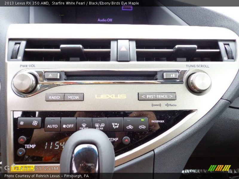 Starfire White Pearl / Black/Ebony Birds Eye Maple 2013 Lexus RX 350 AWD