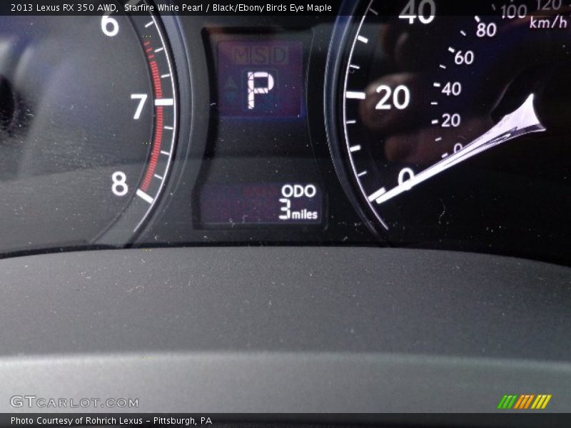 Starfire White Pearl / Black/Ebony Birds Eye Maple 2013 Lexus RX 350 AWD