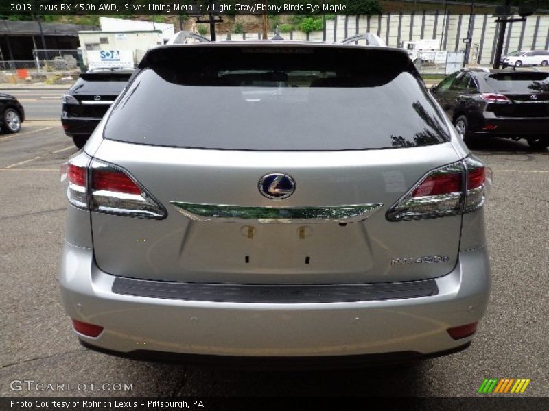 Silver Lining Metallic / Light Gray/Ebony Birds Eye Maple 2013 Lexus RX 450h AWD
