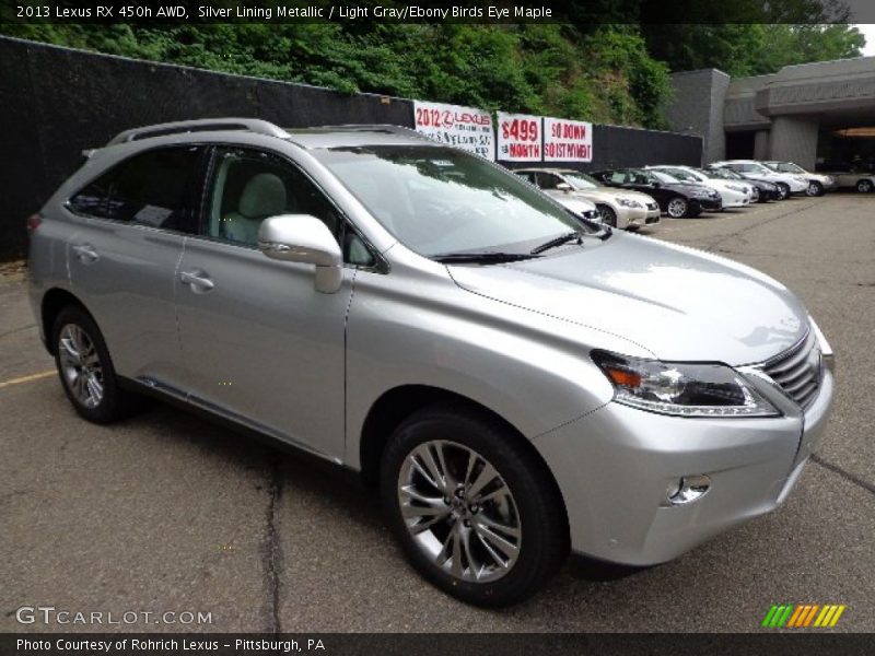 Silver Lining Metallic / Light Gray/Ebony Birds Eye Maple 2013 Lexus RX 450h AWD