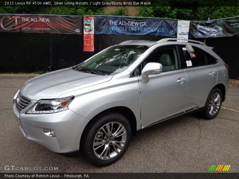 Silver Lining Metallic / Light Gray/Ebony Birds Eye Maple 2013 Lexus RX 450h AWD