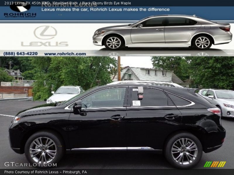 Obsidian Black / Black/Ebony Birds Eye Maple 2013 Lexus RX 450h AWD