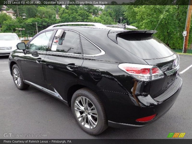 Obsidian Black / Black/Ebony Birds Eye Maple 2013 Lexus RX 450h AWD