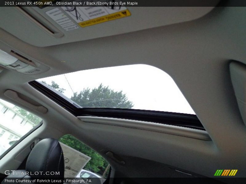 Sunroof of 2013 RX 450h AWD