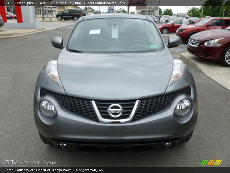 Gun Metallic / Black/Red Leather/Silver Trim 2012 Nissan Juke SL AWD