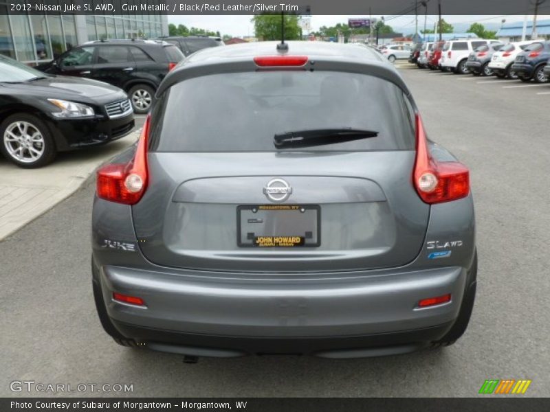 Gun Metallic / Black/Red Leather/Silver Trim 2012 Nissan Juke SL AWD