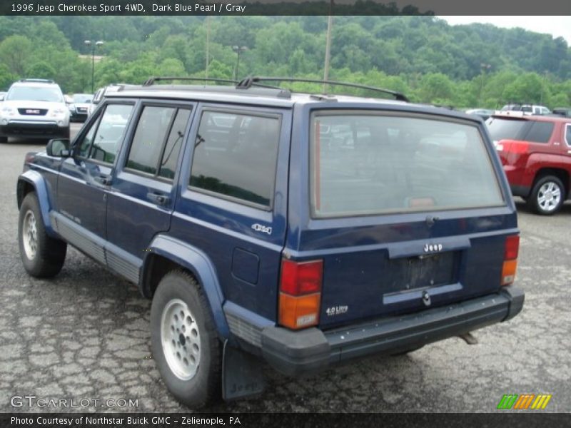 Dark Blue Pearl / Gray 1996 Jeep Cherokee Sport 4WD