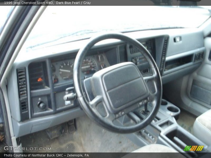 Dark Blue Pearl / Gray 1996 Jeep Cherokee Sport 4WD