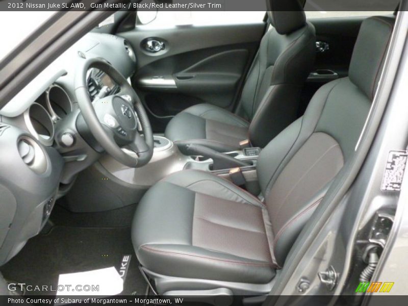 Gun Metallic / Black/Red Leather/Silver Trim 2012 Nissan Juke SL AWD