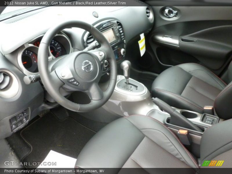 Gun Metallic / Black/Red Leather/Silver Trim 2012 Nissan Juke SL AWD