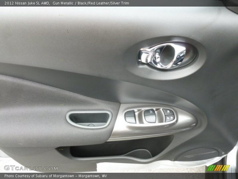 Gun Metallic / Black/Red Leather/Silver Trim 2012 Nissan Juke SL AWD
