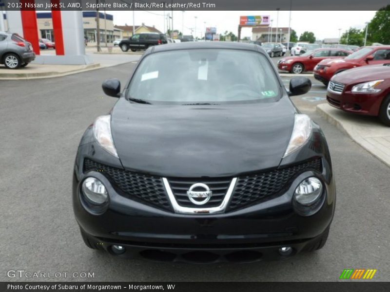 Sapphire Black / Black/Red Leather/Red Trim 2012 Nissan Juke SL AWD