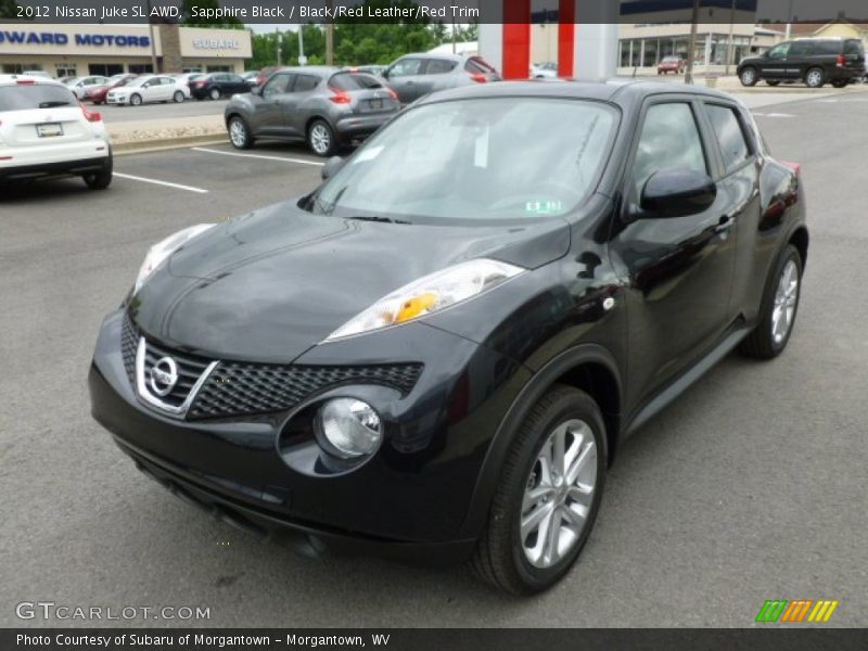 Sapphire Black / Black/Red Leather/Red Trim 2012 Nissan Juke SL AWD