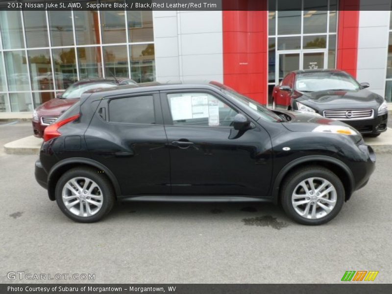 Sapphire Black / Black/Red Leather/Red Trim 2012 Nissan Juke SL AWD