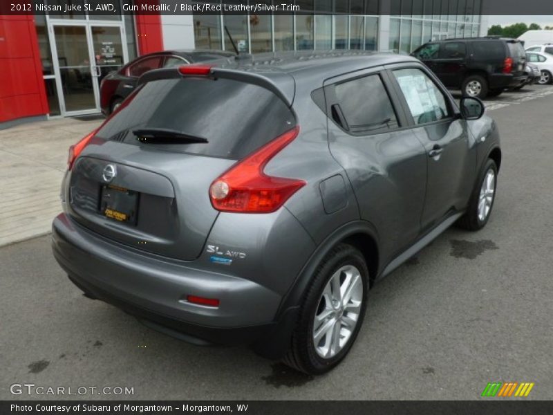 Gun Metallic / Black/Red Leather/Silver Trim 2012 Nissan Juke SL AWD