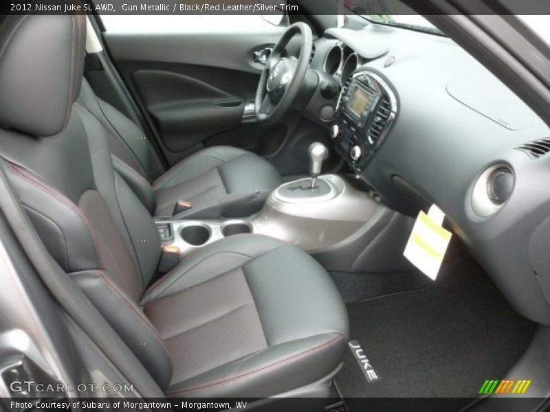 Gun Metallic / Black/Red Leather/Silver Trim 2012 Nissan Juke SL AWD