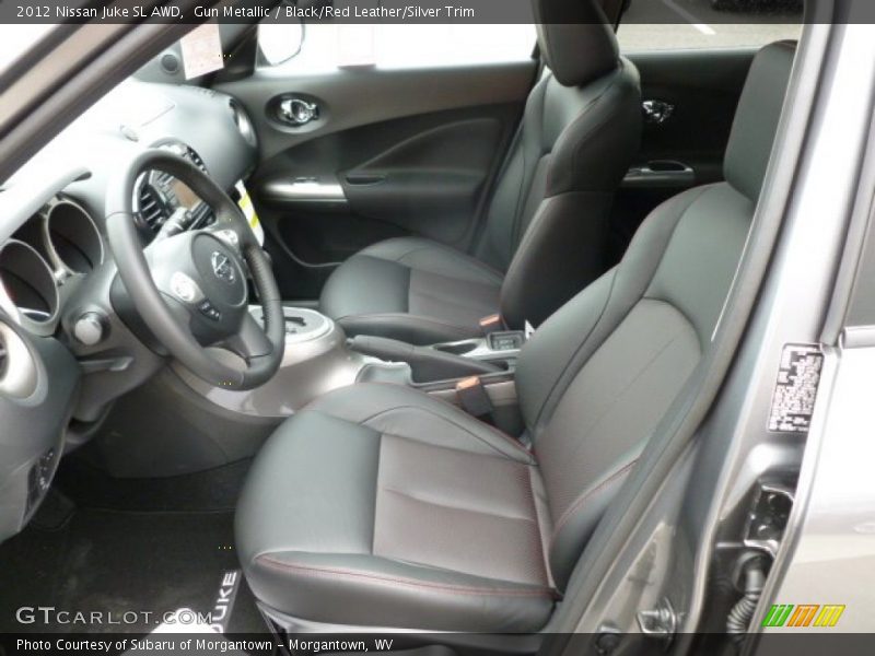 Gun Metallic / Black/Red Leather/Silver Trim 2012 Nissan Juke SL AWD