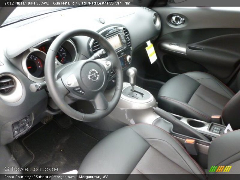 Gun Metallic / Black/Red Leather/Silver Trim 2012 Nissan Juke SL AWD
