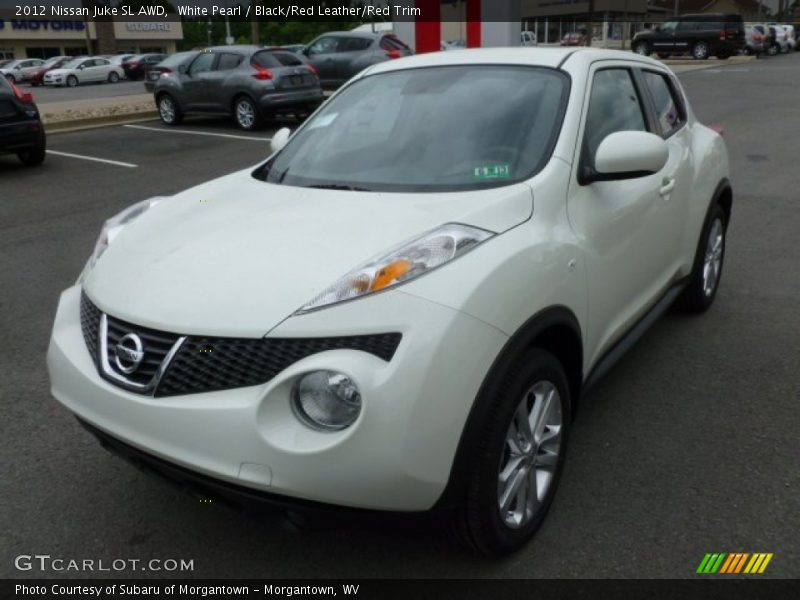 White Pearl / Black/Red Leather/Red Trim 2012 Nissan Juke SL AWD