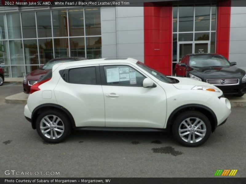 White Pearl / Black/Red Leather/Red Trim 2012 Nissan Juke SL AWD