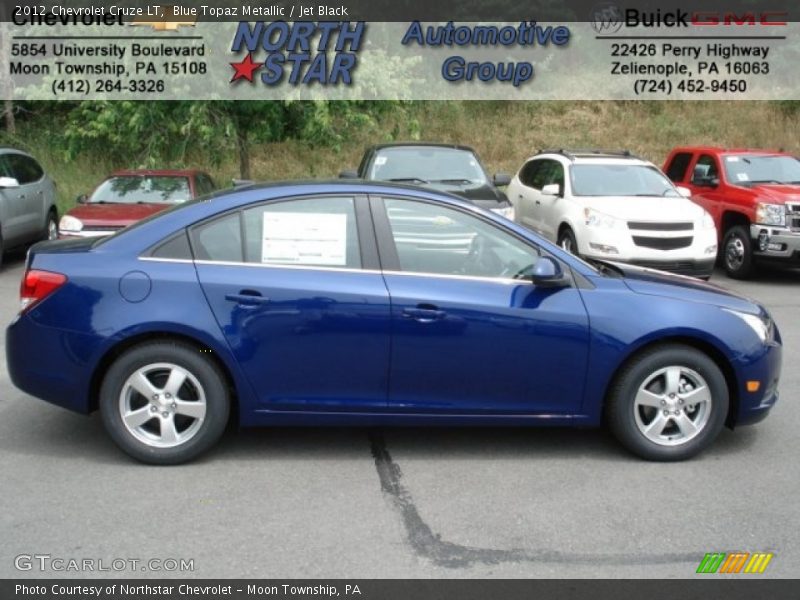 Blue Topaz Metallic / Jet Black 2012 Chevrolet Cruze LT