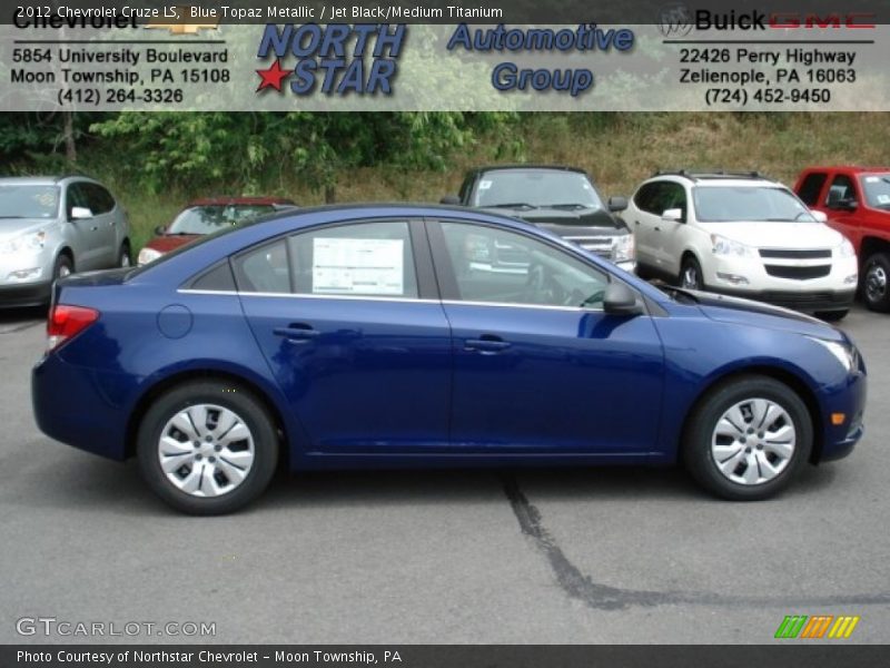 Blue Topaz Metallic / Jet Black/Medium Titanium 2012 Chevrolet Cruze LS