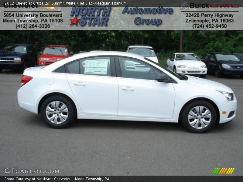 Summit White / Jet Black/Medium Titanium 2012 Chevrolet Cruze LS