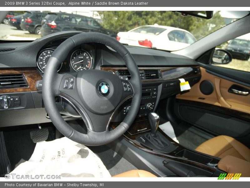 Alpine White / Saddle Brown Dakota Leather 2009 BMW 3 Series 328xi Coupe