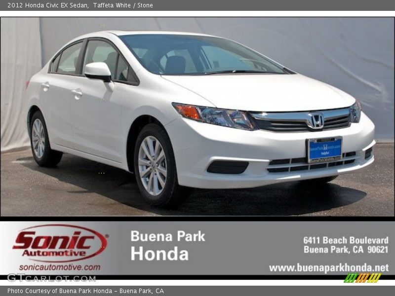 Taffeta White / Stone 2012 Honda Civic EX Sedan