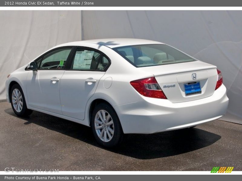 Taffeta White / Stone 2012 Honda Civic EX Sedan