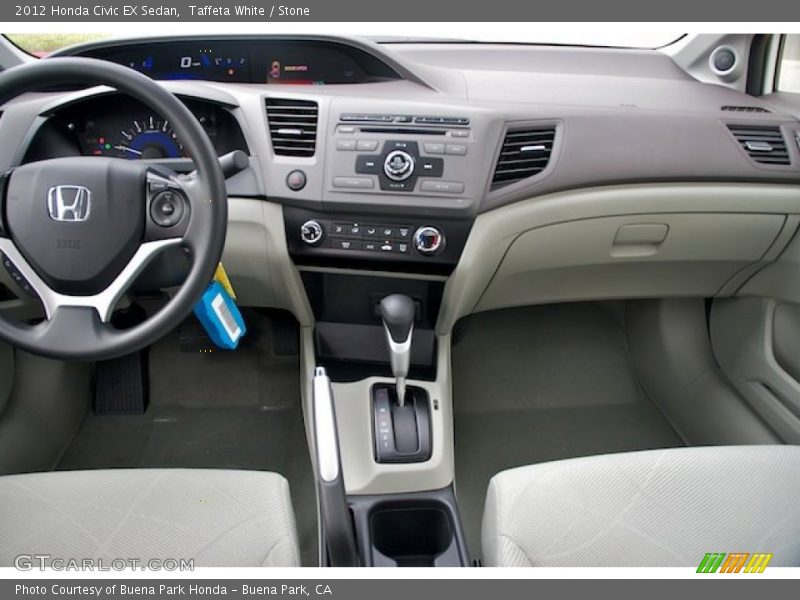 Taffeta White / Stone 2012 Honda Civic EX Sedan