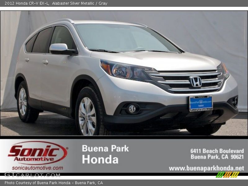 Alabaster Silver Metallic / Gray 2012 Honda CR-V EX-L