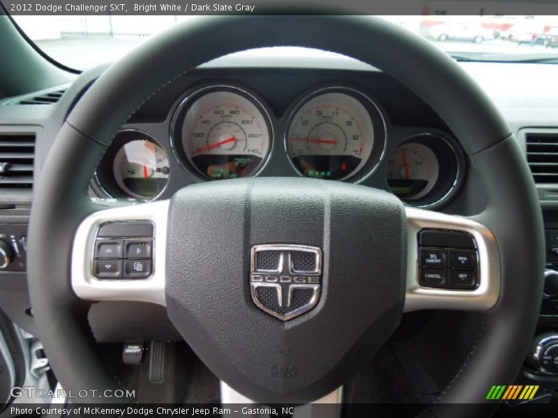 Bright White / Dark Slate Gray 2012 Dodge Challenger SXT