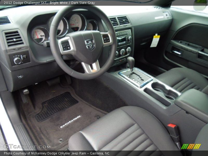 Bright White / Dark Slate Gray 2012 Dodge Challenger SXT