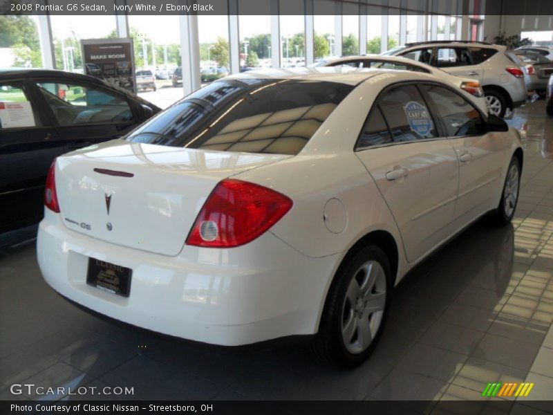 Ivory White / Ebony Black 2008 Pontiac G6 Sedan