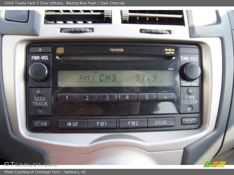 Blazing Blue Pearl / Dark Charcoal 2009 Toyota Yaris 5 Door Liftback