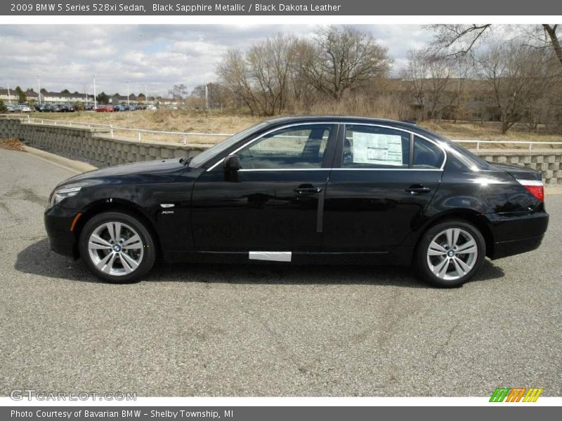 Black Sapphire Metallic / Black Dakota Leather 2009 BMW 5 Series 528xi Sedan