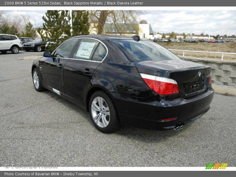 Black Sapphire Metallic / Black Dakota Leather 2009 BMW 5 Series 528xi Sedan