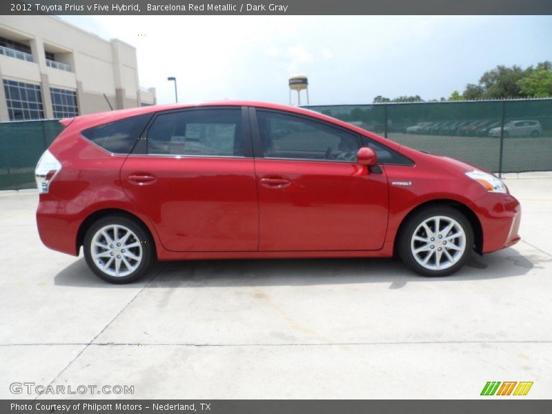  2012 Prius v Five Hybrid Barcelona Red Metallic