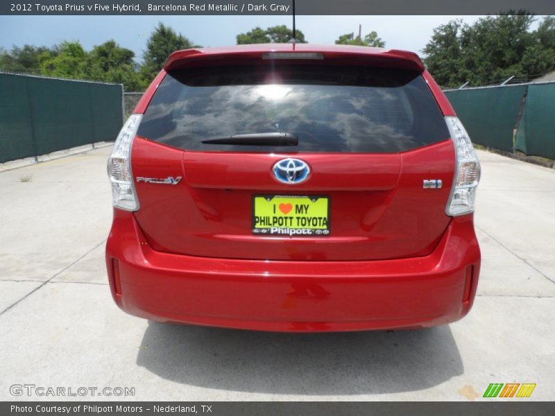 Barcelona Red Metallic / Dark Gray 2012 Toyota Prius v Five Hybrid