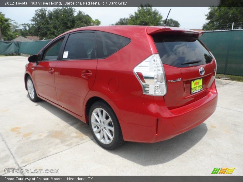  2012 Prius v Five Hybrid Barcelona Red Metallic