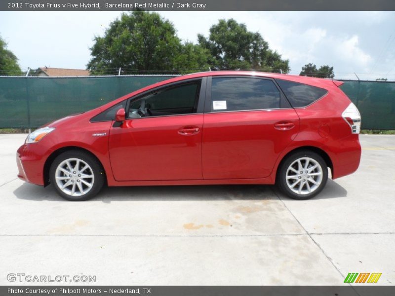  2012 Prius v Five Hybrid Barcelona Red Metallic