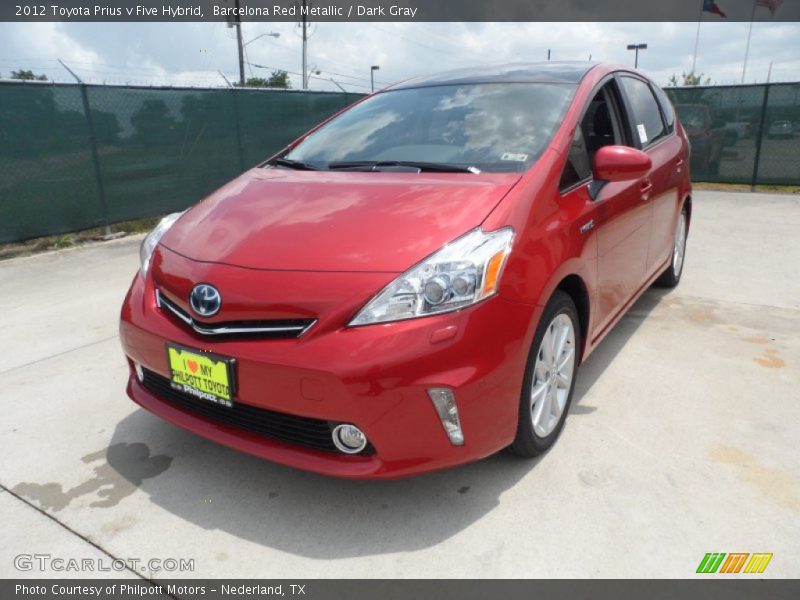 Barcelona Red Metallic / Dark Gray 2012 Toyota Prius v Five Hybrid