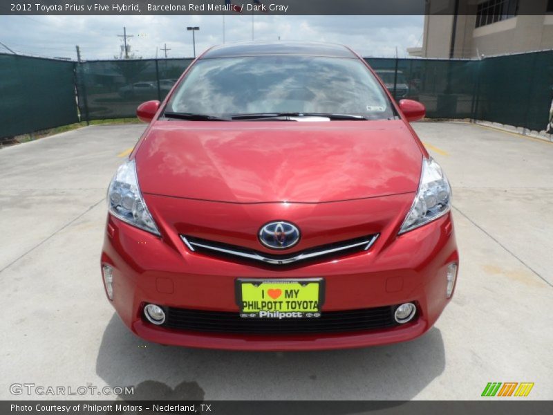 Barcelona Red Metallic / Dark Gray 2012 Toyota Prius v Five Hybrid