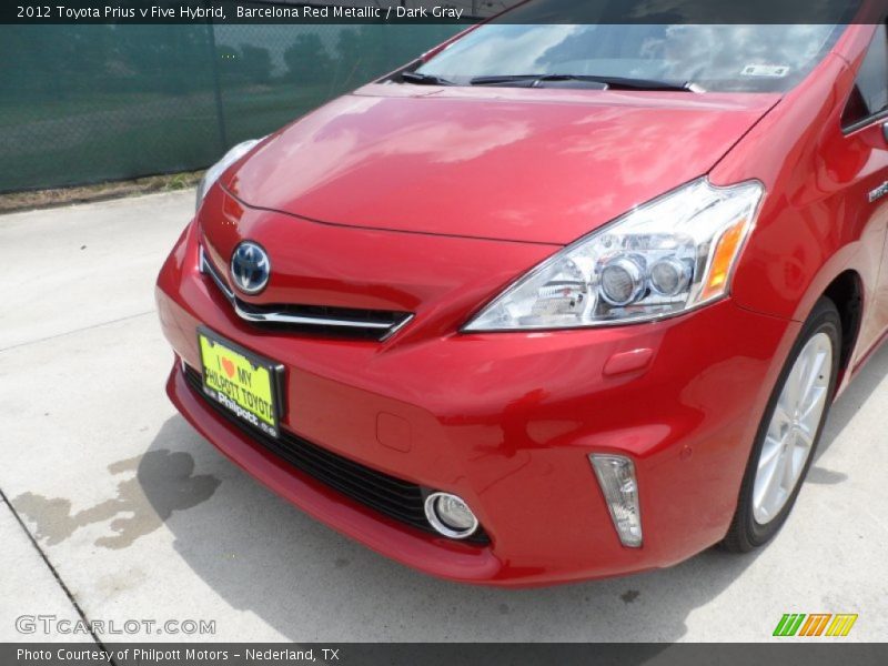 Barcelona Red Metallic / Dark Gray 2012 Toyota Prius v Five Hybrid