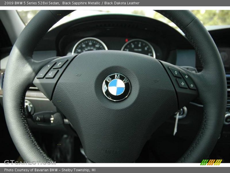 Black Sapphire Metallic / Black Dakota Leather 2009 BMW 5 Series 528xi Sedan