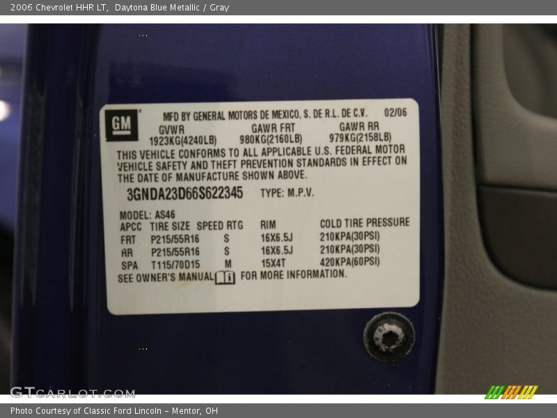 Daytona Blue Metallic / Gray 2006 Chevrolet HHR LT