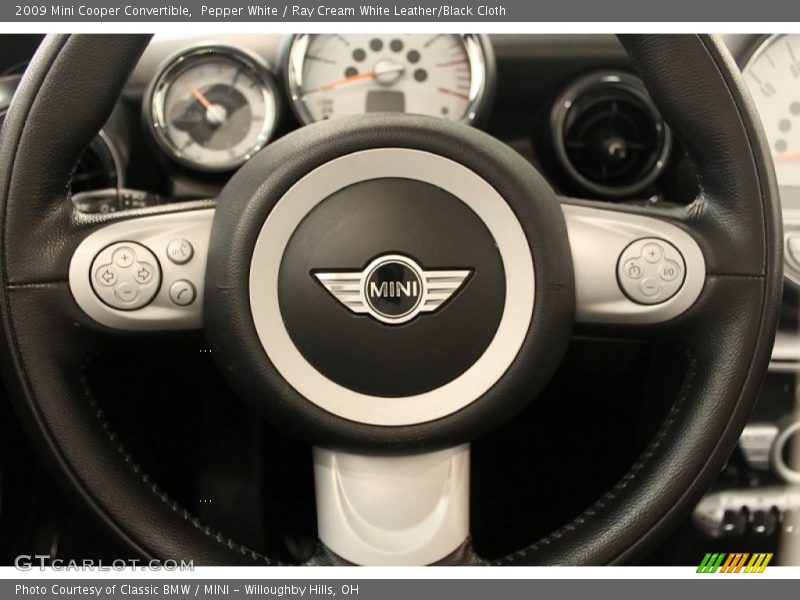 Pepper White / Ray Cream White Leather/Black Cloth 2009 Mini Cooper Convertible